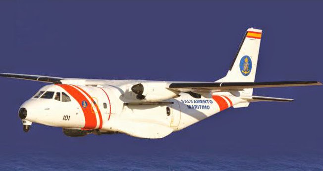 Avión Sasemar sobrevuela barco hundido en Canarias