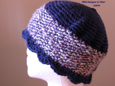  Blue Tweed Ladies Cloche Hat - Handmade By Ruth Sandra Sperling at RSS Designs In Fiber