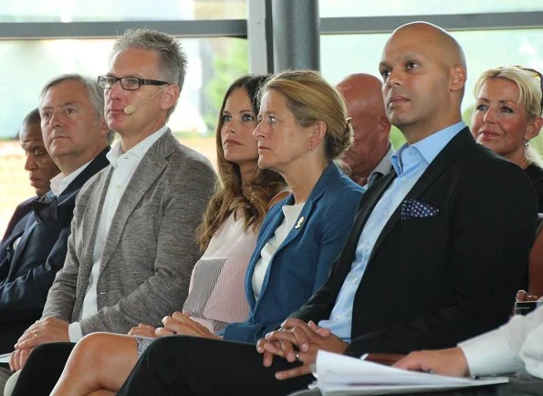 Princess Sofia Hellqvist at Industry Day, Project Playground, Gränslösa Möten in Båstad. Sofia Hellqvist wore dress, top, shoes