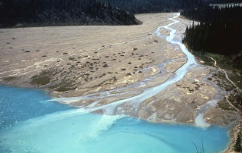 Material sungai yang diendapkan di daerah hulu dan diendapkan di muara sungai disebut