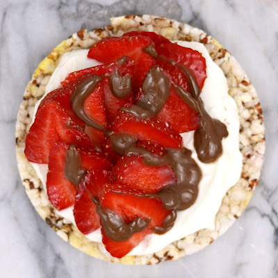 Real Foods Sorghum Thins with Cream Cheese, Strawberries and Nutella - Healthy Rice Cake Topping Ideas Recipes 