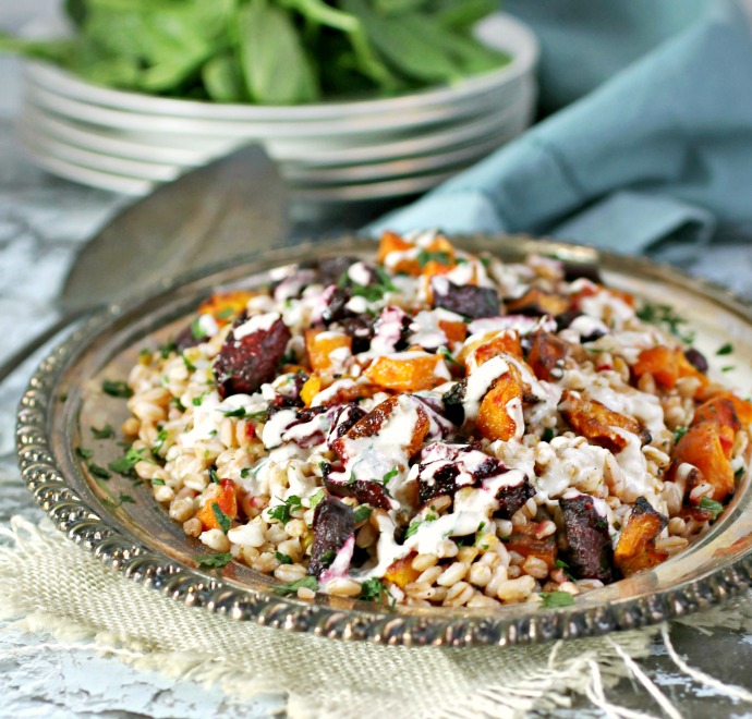 Hungry Couple Warm Roasted Root Vegetable and Farro Salad