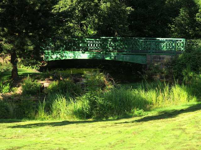 Bridge over water in The People's Park, Halifax, Calderdale, West Yorkshire
