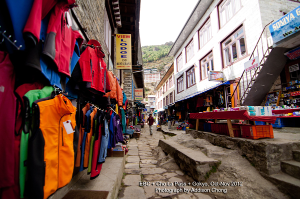 Shops in Namche Bazaar Shops in Namche Bazaar