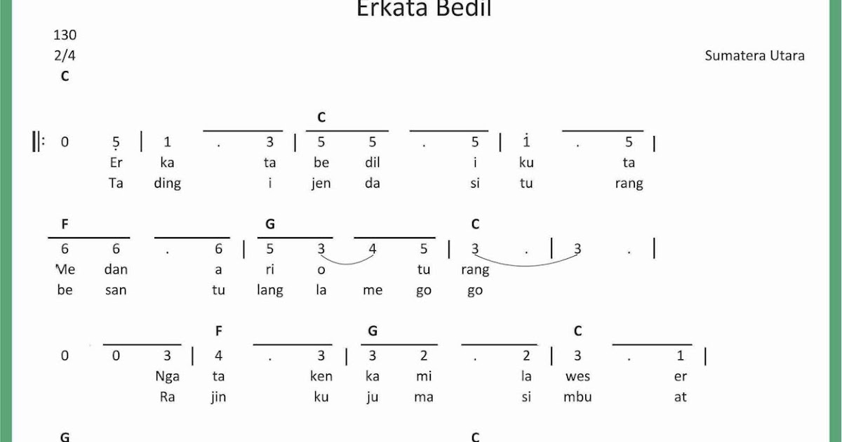 Not Angka Erkata Bedil Seputar Musik