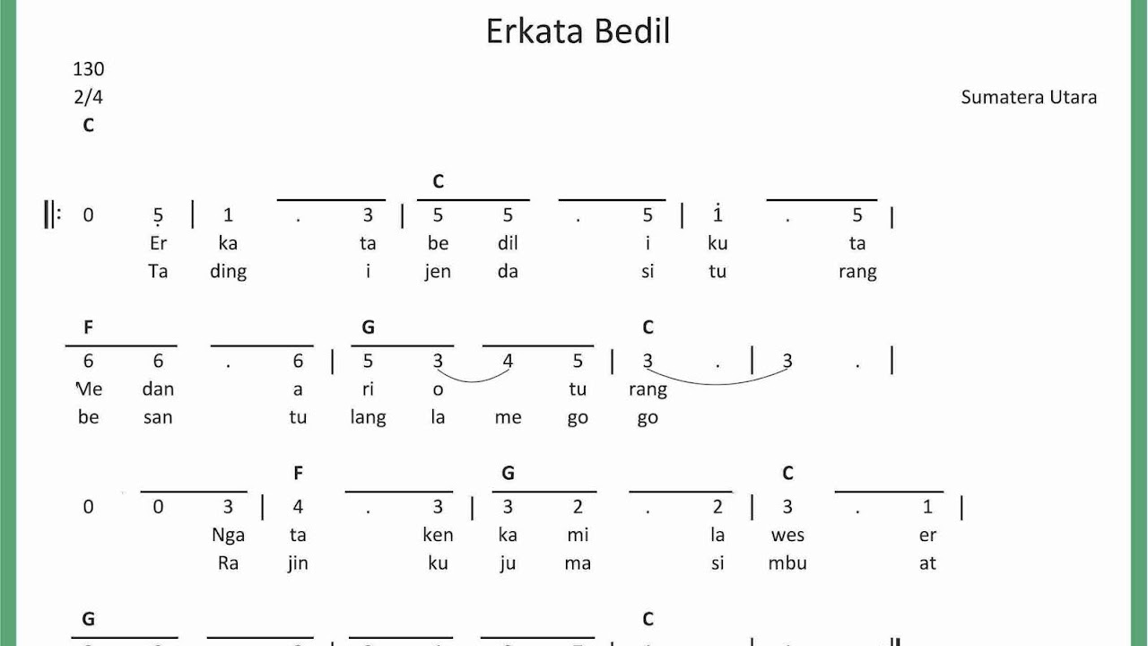 Not Angka Erkata Bedil Seputar Musik