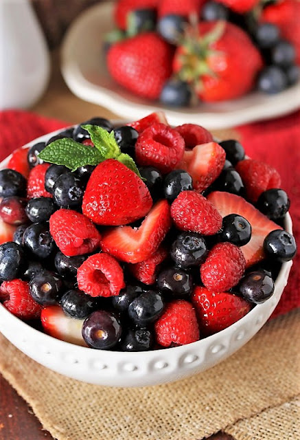 Triple Berry Fruit Salad with Vanilla Simple Syrup