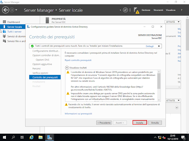 Windows Server 2019, Controllo dei prerequisiti