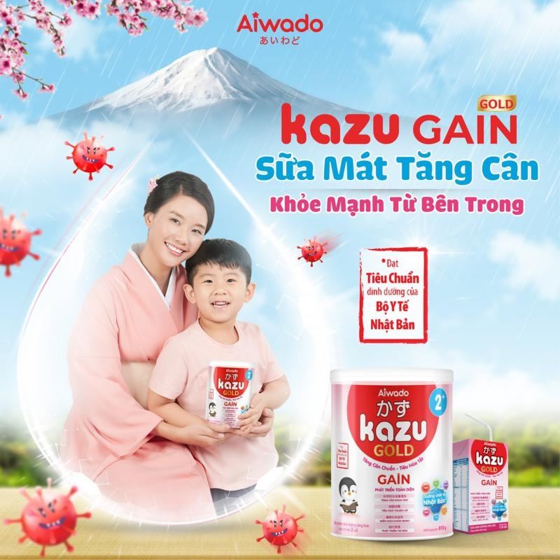 [AIWADO] Sữa Mát Tăng Cân Kazu Gain Gold 2+ 810g (Trên 24 Tháng)