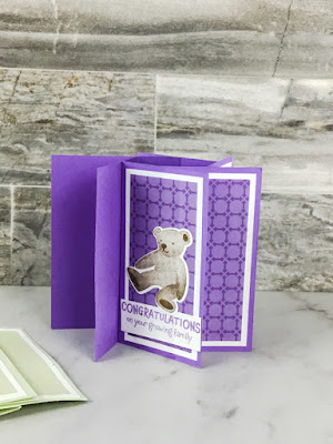 Learn how to make an A2 Pinwheel Tower Card featuring the All for Baby Bundle from Stampin' Up!