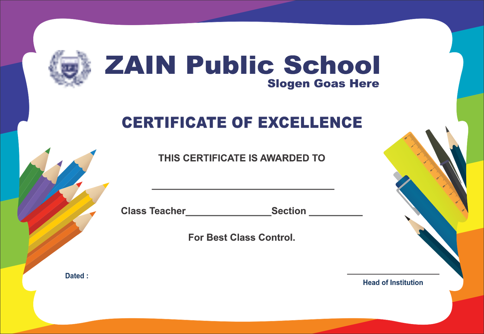 Creative School Certificate Free Downlad cdr+PSD With Free School Certificate Templates