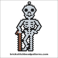 Click to view the Skeleton with Cane Halloween brick stitch bead pattern charts.