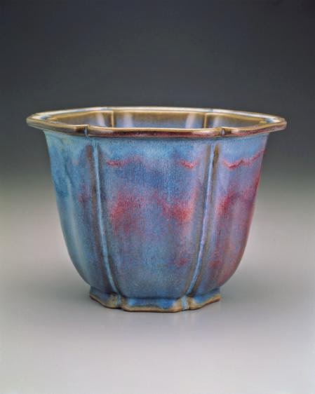 弥三郎窯 松島芳作 釣釉 紫紅花瓶 弥三郎窯 松島芳作 釣釉 紫紅輪花鉢