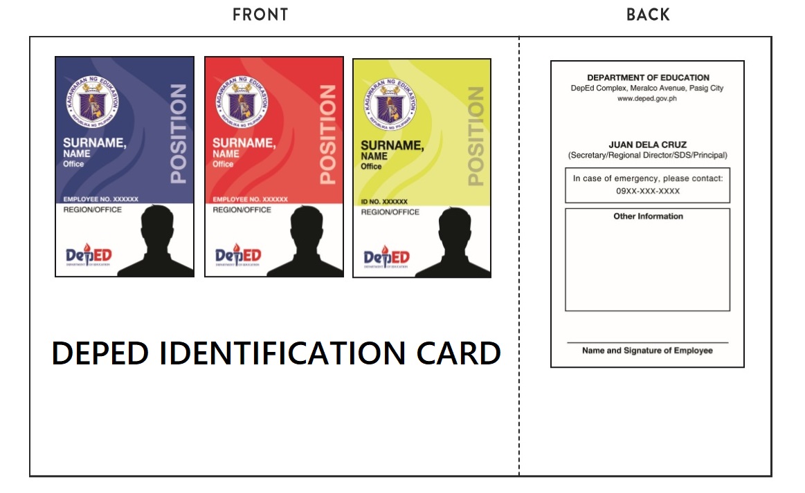 DepED Official Identification Card design, Service Marks and Visual ...