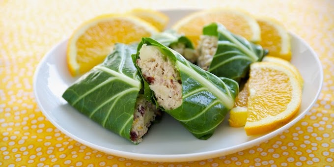 Tuna Salad Wrapped In Cabbage With Lemon