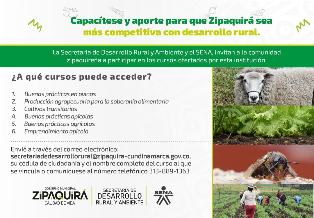 ALCALDÍA DE ZIPAQUIRÁ y el SENA abren cursos a la comunidad