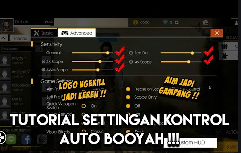 cara setting kontrol auto aim headshot free fire untuk android terbaik 