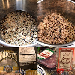 rice wild poultry roast dressing hazelnuts peas shiitakes prosciutto ingredients