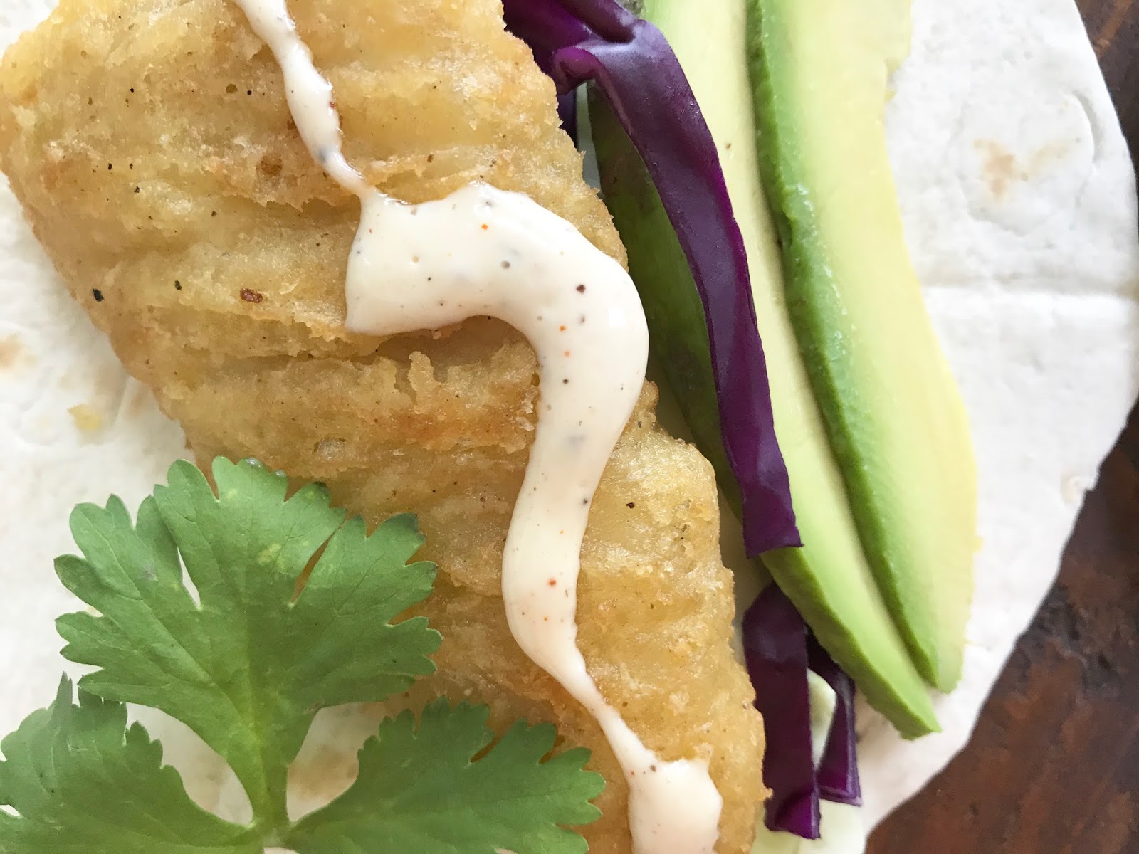 Crispy Fish Tacos w/ Jalapeño Ranch Sauce