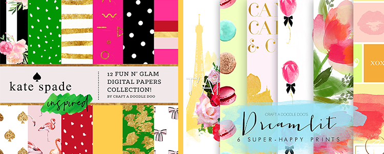 10 Paris Inspired Digital Watercolor papers Hand Painted Watercolor Scrapbook Papers.