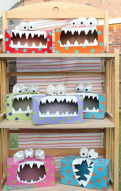 Citaat tent dun Onderwijs en zo voort ........: 4190. Monsters knutselen : Kleenex-doos  monsters