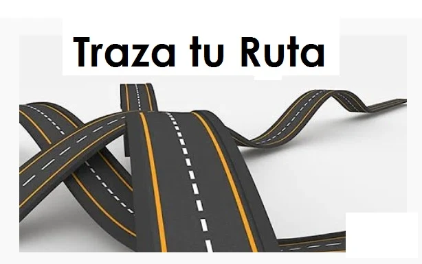 Red de Carreteras en Color Negro con Texto de Traza tu Ruta SCT