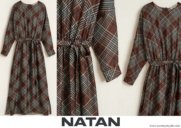 Queen Maxima wore Natan Naboo checked silk twill dress