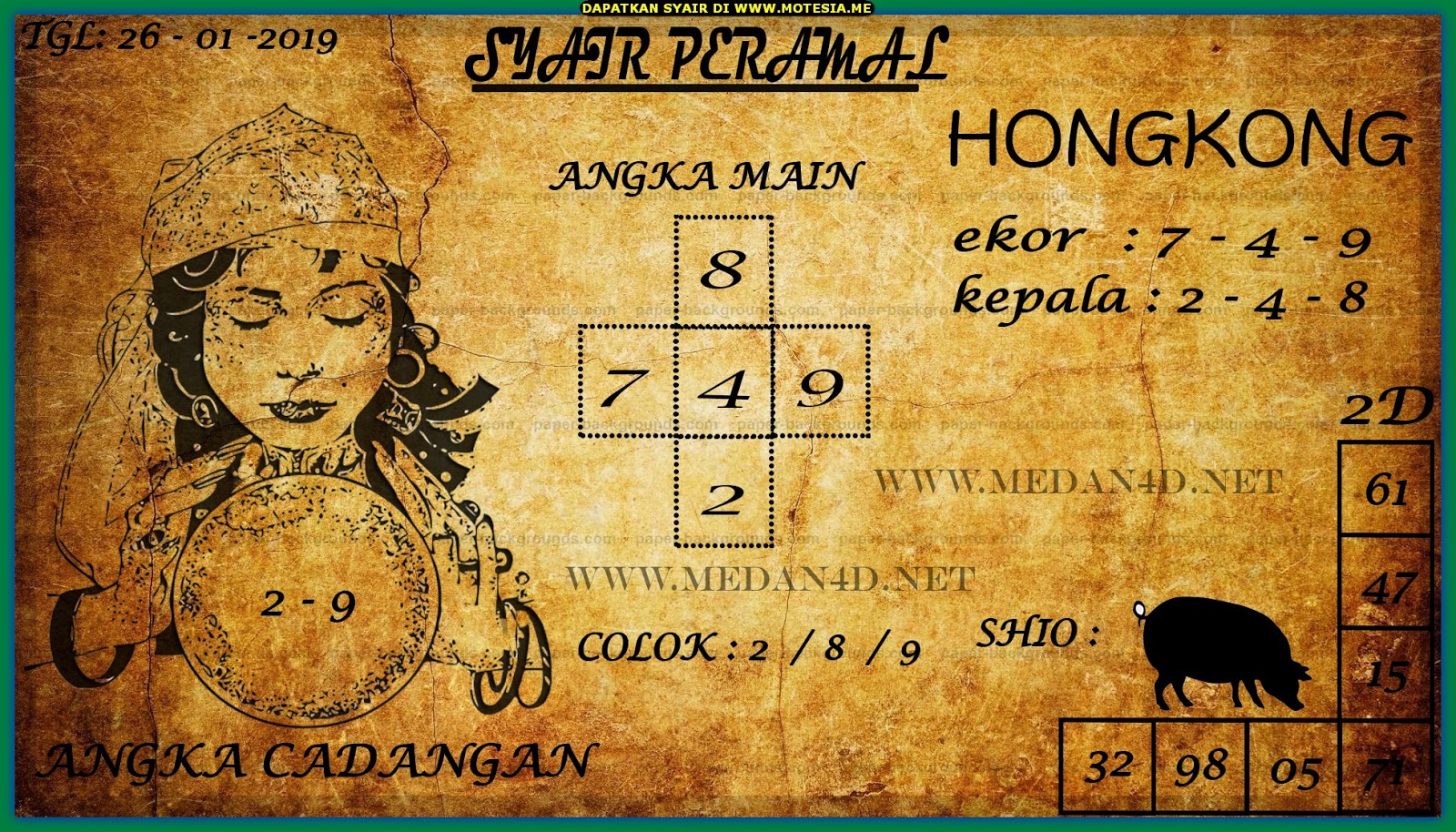 Syair HK Sabtu 26 Januari 2019 GOsyair SEDIA KODE SYAIR