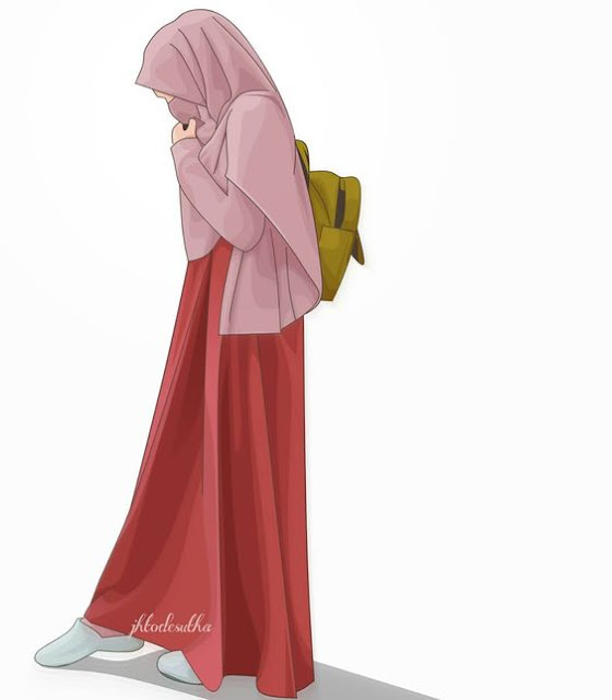 gambar kartun muslimah berhijab