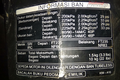 Ukuran Ban Dan Tekanan Angin Vario 125 eSP Yang Ideal - Dudungmaman07