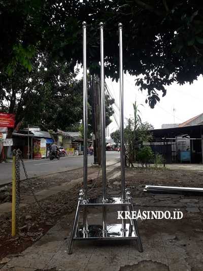 Tiang Bendera Pataka Stainless pesanan PT Sekar Cahaya Teknik di Bekasi