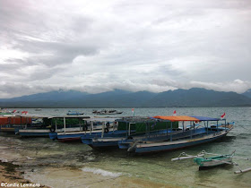 Windy and cloudy morning on Gili Air, Indonesia