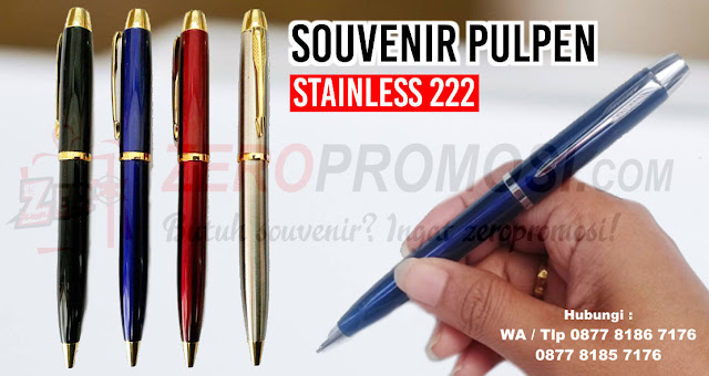 Pulpen Crocodile 222 silver Gravir, PULPEN STAINLES PROMOSI SO-PEN 222, Pulpen Besi Promosi BP 222, METAL PEN CLIP SILVER YD222, pulpen Parker KW dengan harga termurah