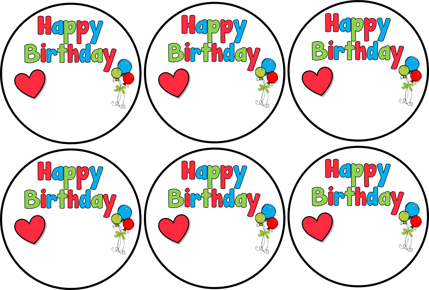 Birthday Labels Template Free