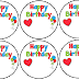 Birthday Labels Template Free Instant Download