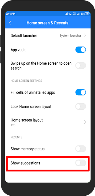 disable options in Recent UI of MIUI 10