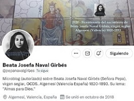 Microblog en Twitter sobre la Beata Josefa Naval Girbés