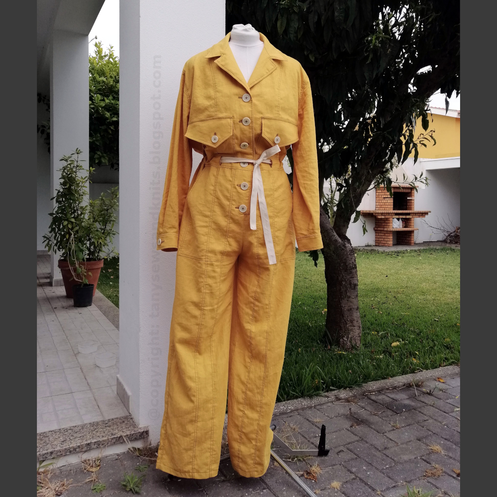 Couture et Tricot A mustard yellow linen jumpsuit (Le300a by DP Studio