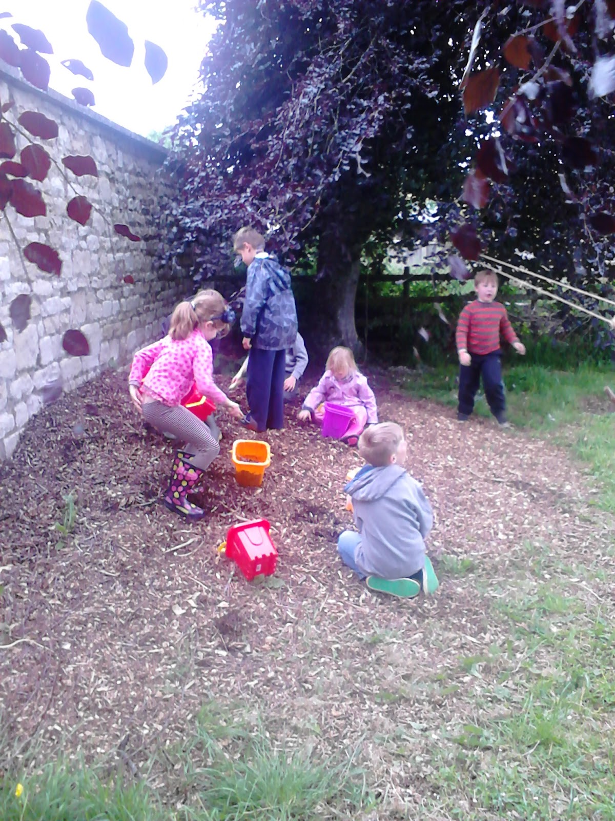 Tinderbox Forest School A rope, a bucket, and a couple of pulleys= Fun