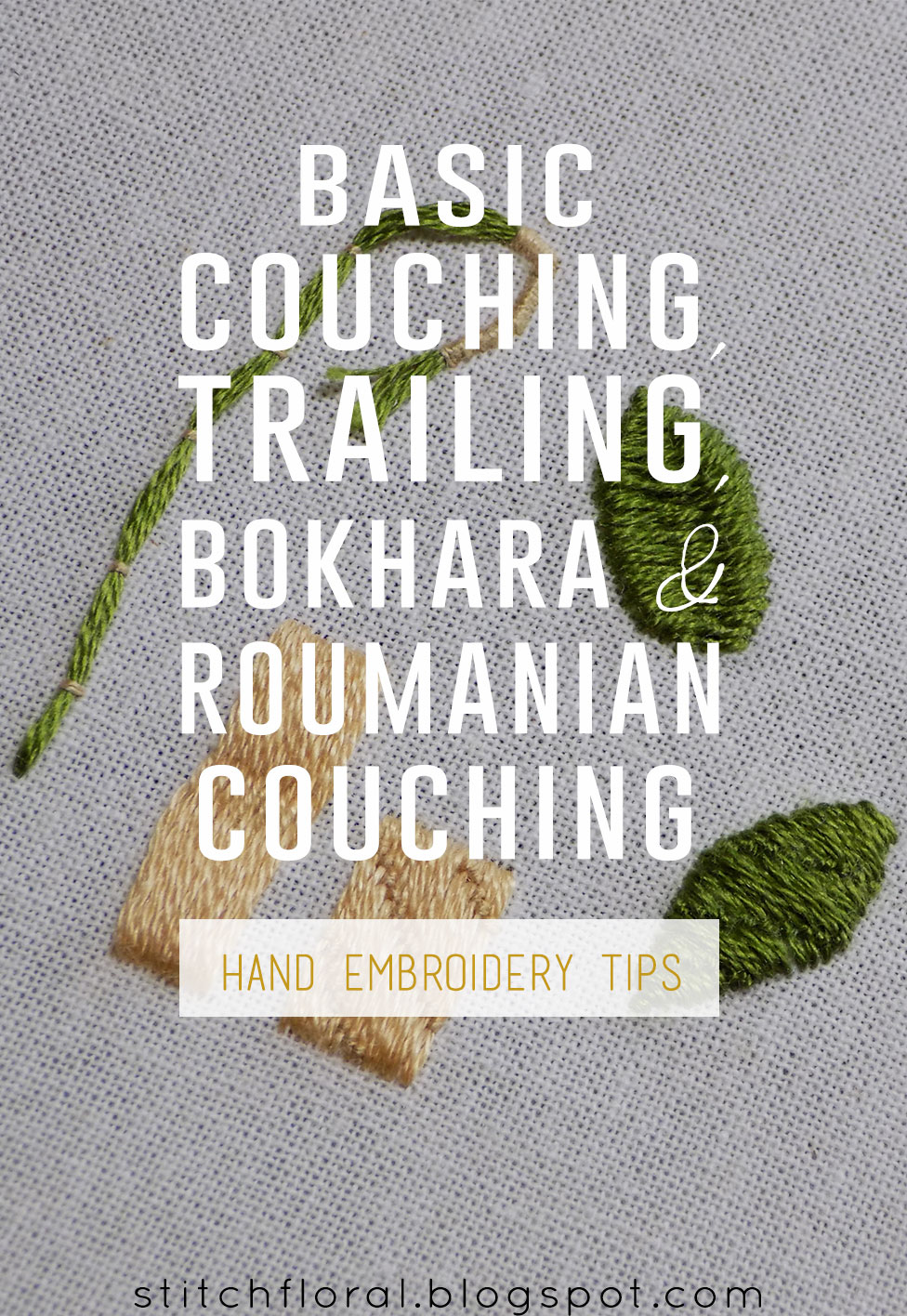 Couching Techniques Basic Trailing Roumanian Bokhara Stitch