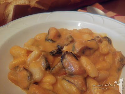 Alubias blancas con mejillones 