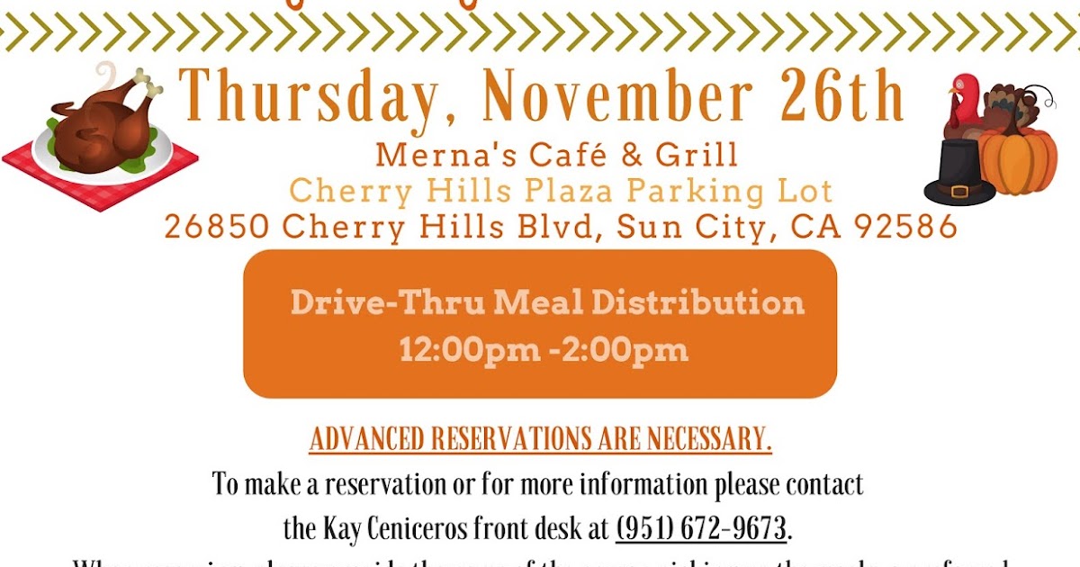 Reservations required for free "to-go" Thanksgiving meal | Menifee 24/7