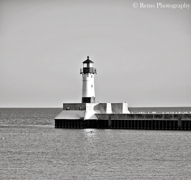 Light house in black and white