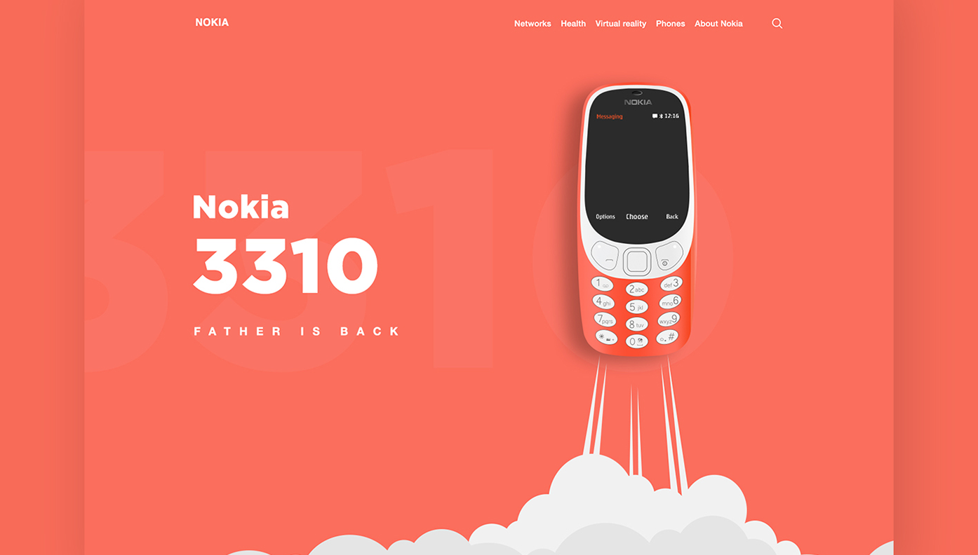 fan creates amazing landing page concept for the nokia 3310
