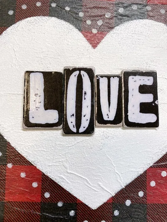 DIY Stenciled LOVE sign for Valentine's Day