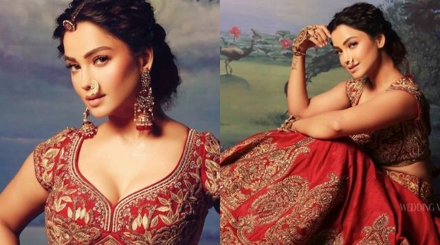 Adaa Khan Looks Alluring In A Beautiful Bridal Lehenga See Amazing Pictures.