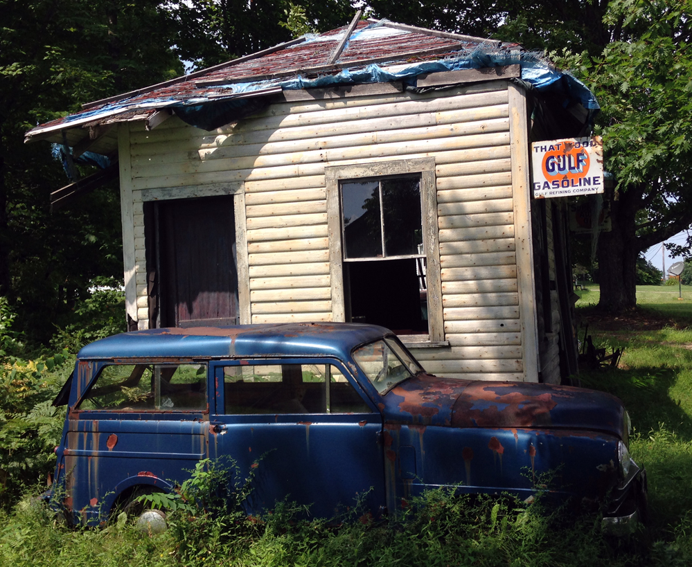 Vintage 1935 Esso station on U.S. 1 in Waite, Maine