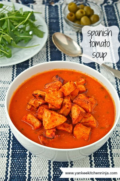 spanish tomato soup with smoked paprika potatoes