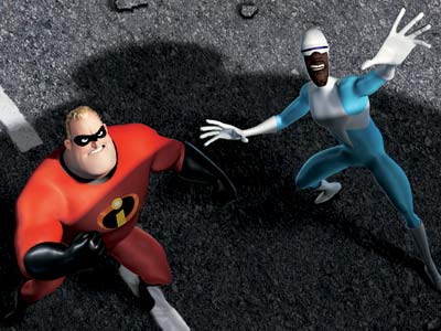 Mr. Incredible and Frozone in The Incredibles