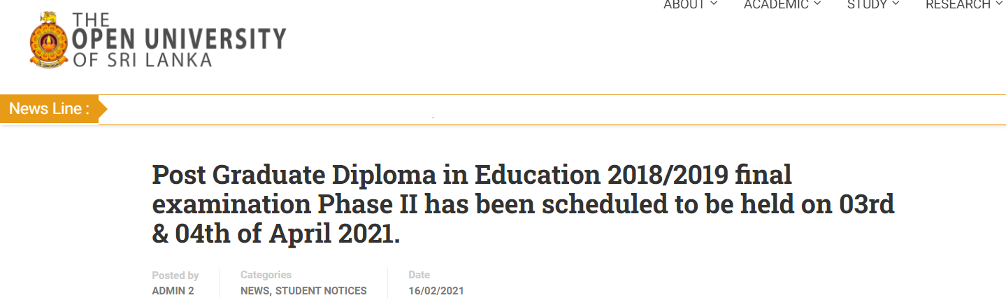 PGDE Final Exam – Phase II Open University - Teacher